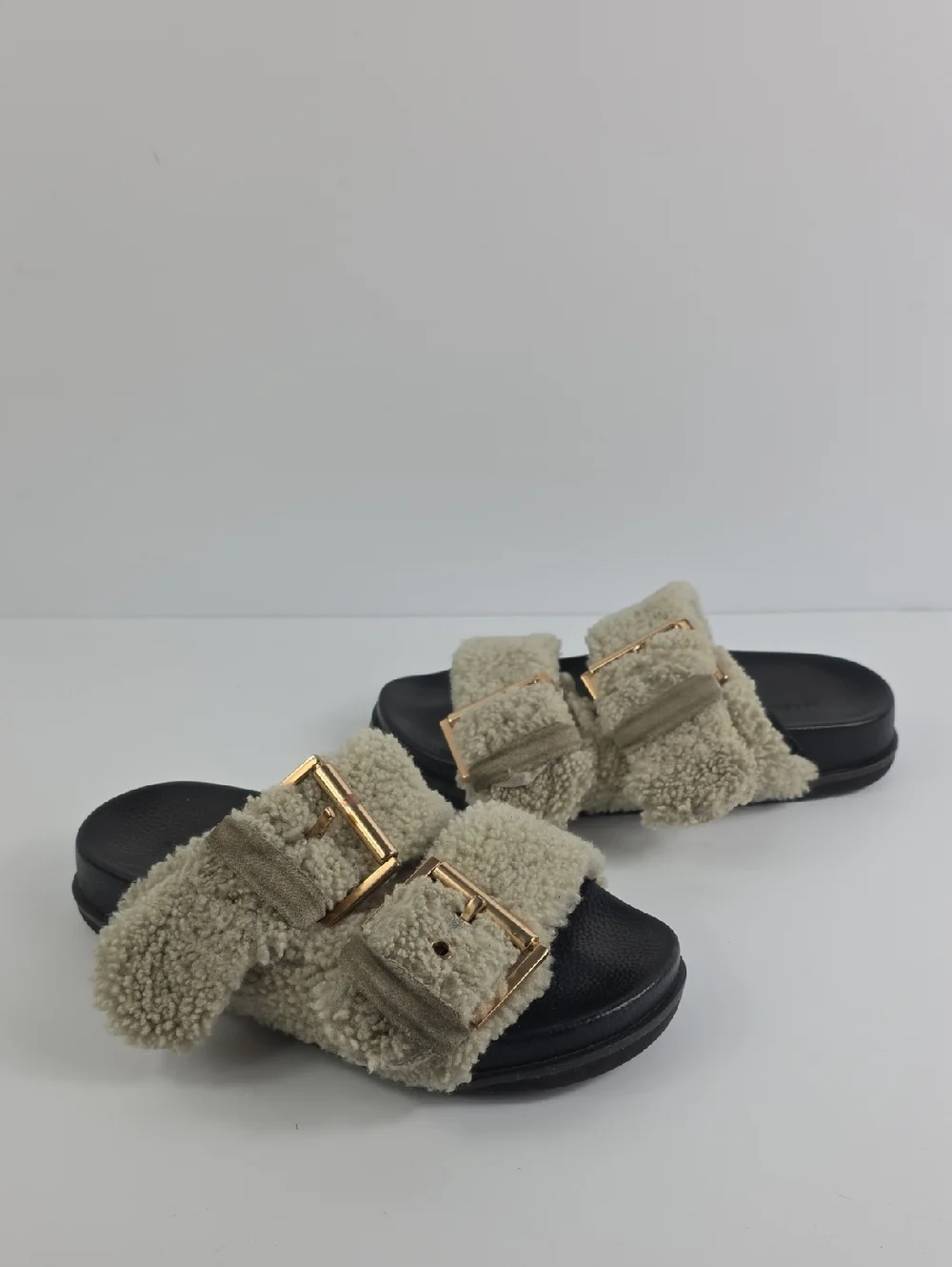 All Saints Sian Shearling Women's Sandals Size 7